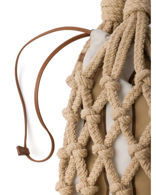 Prada Natural Medium Macramé Tote Bag