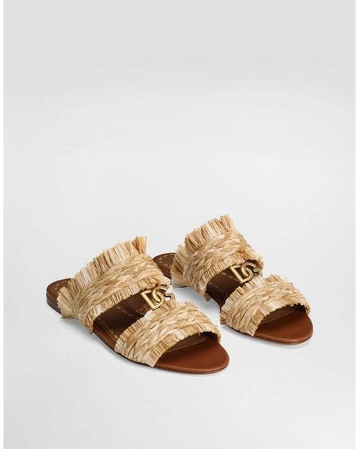 Dolce & Gabbana Multicolor Fringe Detailed Braided Slippers