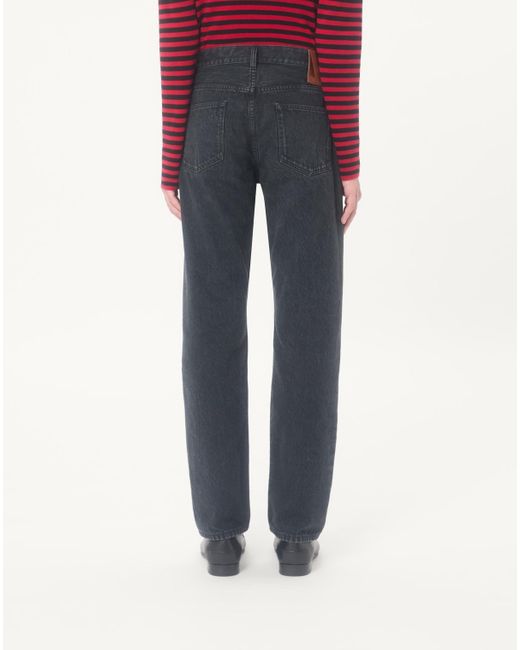 Valentino Gray Logo Patch Regular Fit Jeans for men