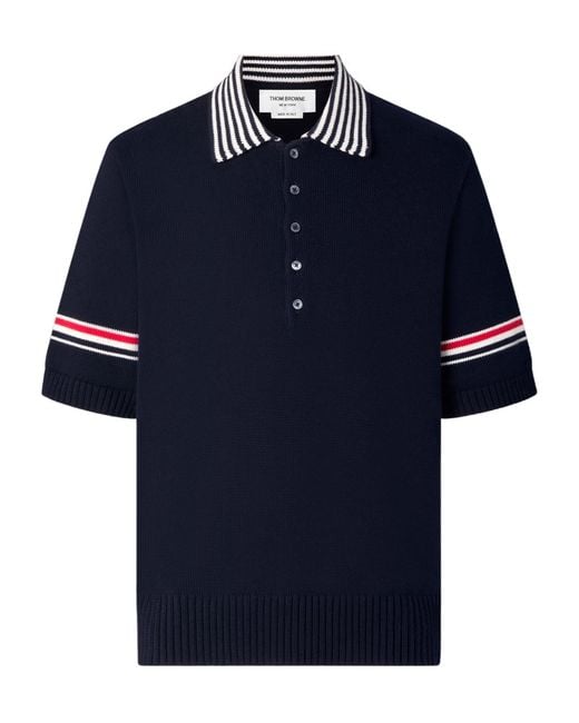 Thom Browne Blue Rwb Armband Sailboat Polo Shirt for men