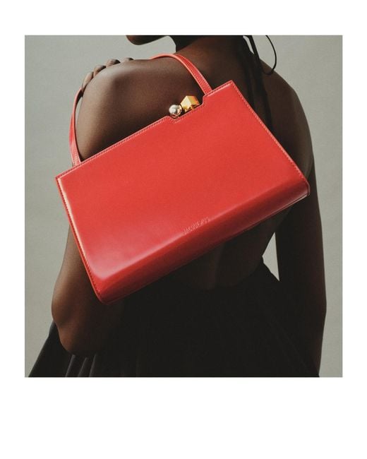 Jacquemus Red Le Salon Frame Shoulder Bag