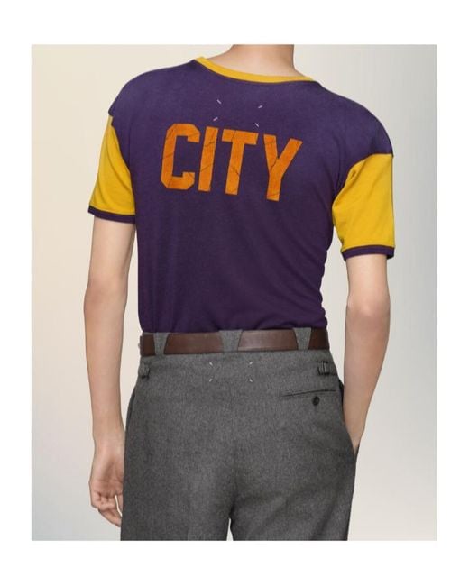 Maison Margiela Blue Varsity T-Shirt for men