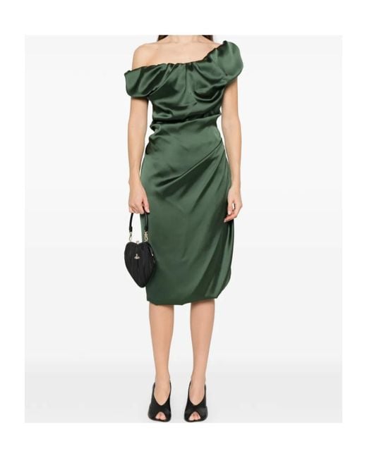 Vivienne Westwood Green Ginnie Amber Draped Dress