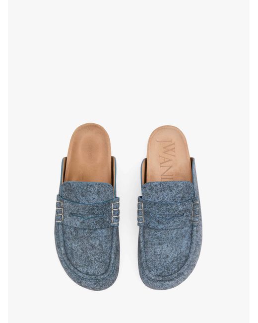 J.W. Anderson Blue Stitched Mules