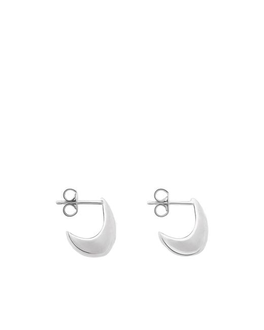 Lemaire White Micro Drop Small Hoop Earrings for men