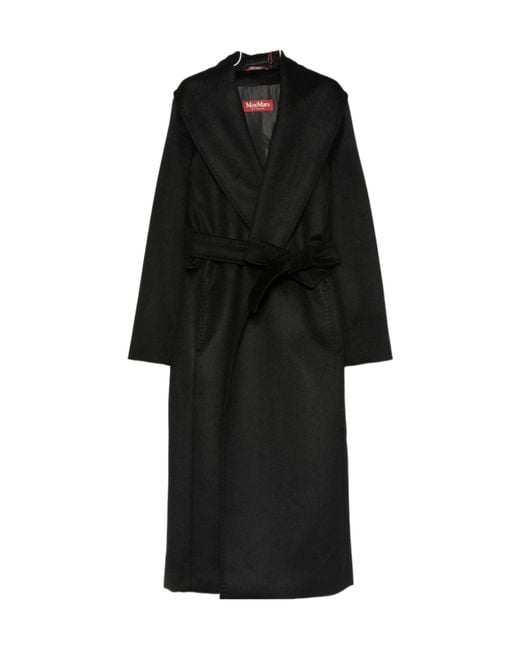 Max Mara Black Collared Long-Sleeved Coat