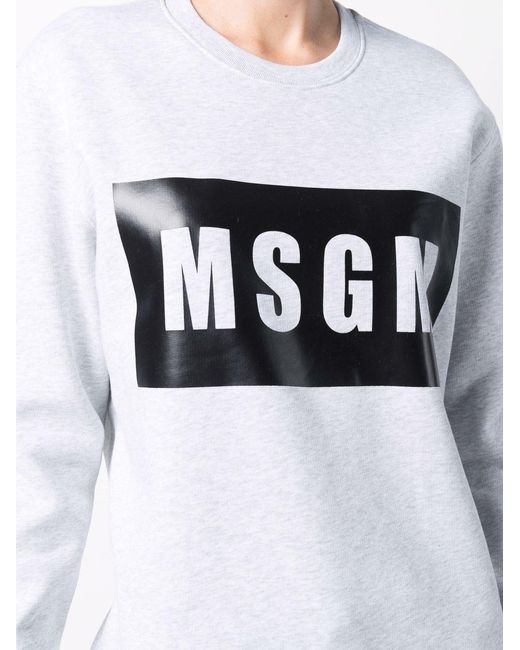 MSGM White Foiled Logo Sweatshirt