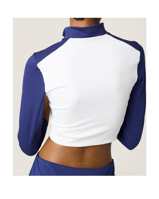 Miu Miu Blue Stretch Technical Jersey Top