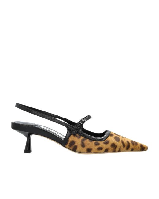 Jimmy Choo Black Leopard Printed Pointed Toe Pumps