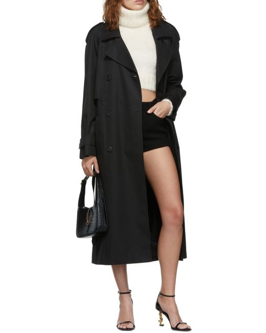 Saint Laurent Black Le 5 À 7 Embossed Shoulder Bag