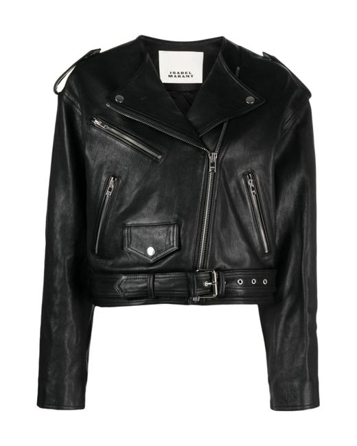 Isabel Marant Black Cropped Leather Jacket