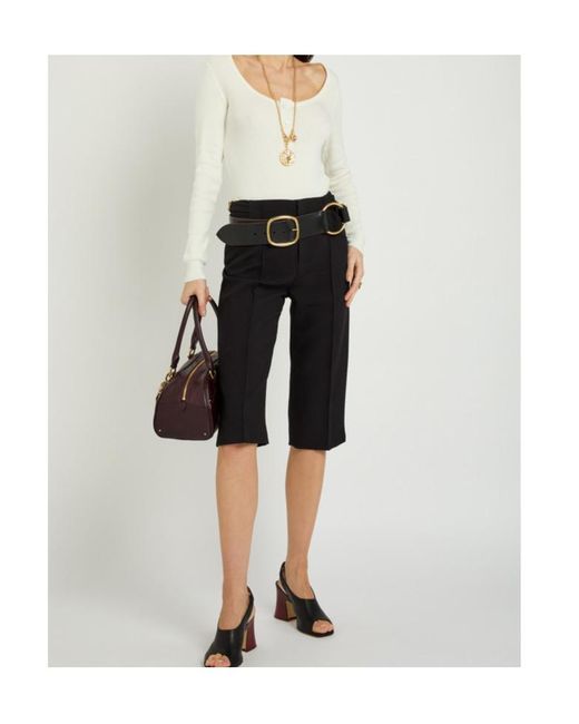 Chloé White Logo-Appliquéd Cotton Henley Top