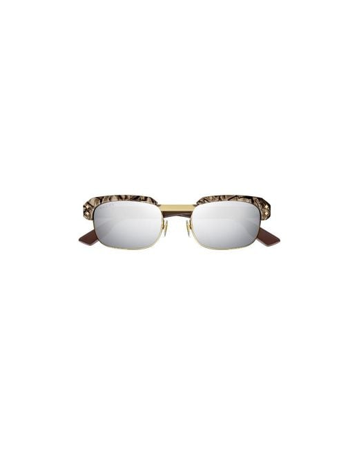 Gucci White Eyewear Rectangular Frame Sunglasses for men
