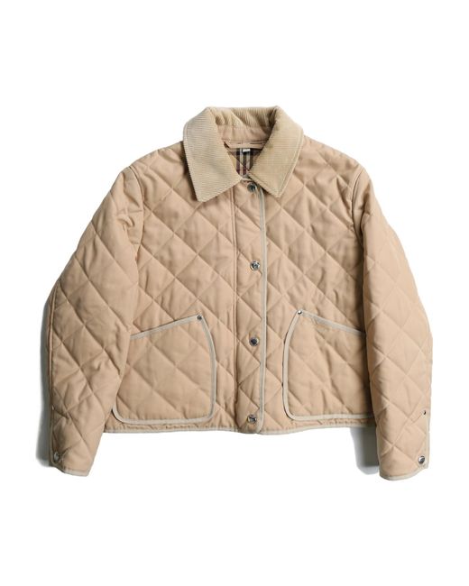 Burberry Natural Long Sleeved Quilted Jacket