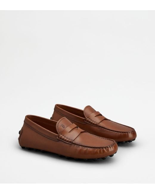 Tod's Brown Gommino Bubble Loafers for men