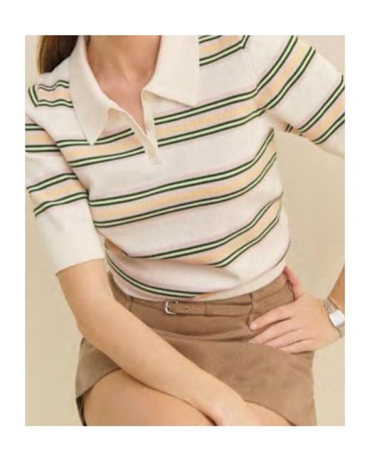 Reformation White Campbell Polo Shirt