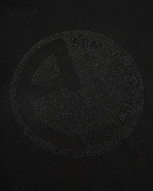 Armani Collezioni Black Round-Necked T-Shirt for men