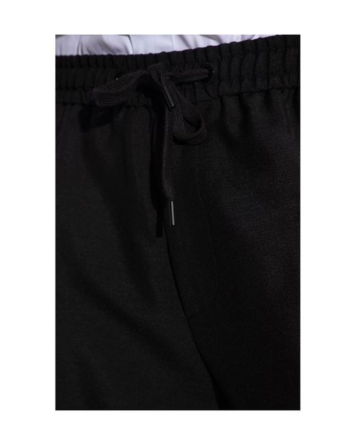 Versace Black Side Stripe Drawstring Trousers for men