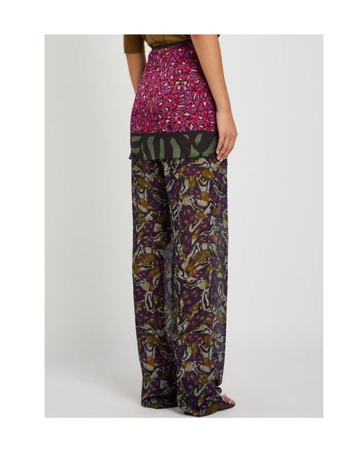 Dries Van Noten Red Gabrinas Printed Satin Mini Wrap Skirt
