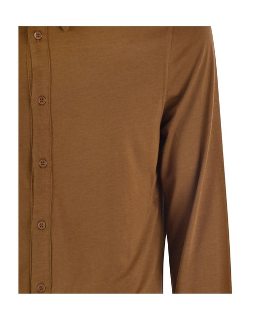 Majestic Filatures Brown Long-Sleeved Shirt for men