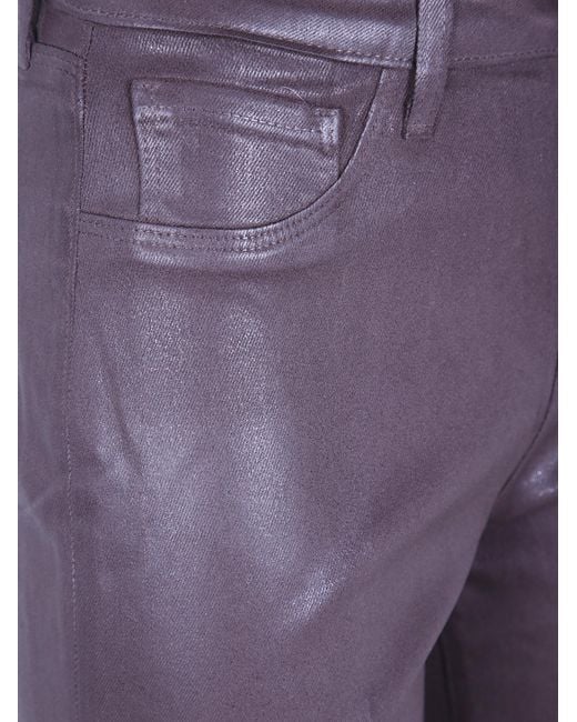 L'Agence Purple Scottie Coated Wide-Leg Jeans