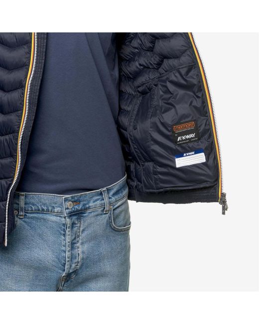K-Way Blue Valentine Quilted Warm Zipped Jacket for men