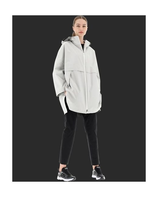 Herno White Hooded Zip Coat