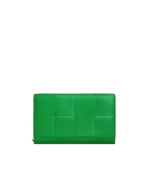 Bottega Veneta Green Cassette Zip Around Wallet for men