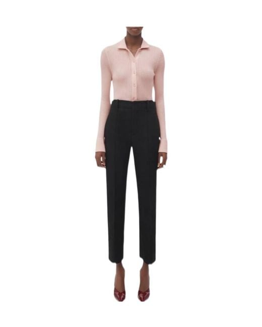 Bottega Veneta Pink Logo Slim Casual Pants