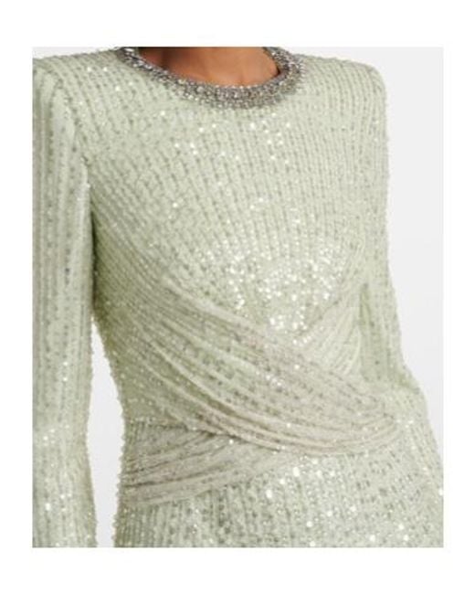Jenny Packham White Macelline Sequined Gown