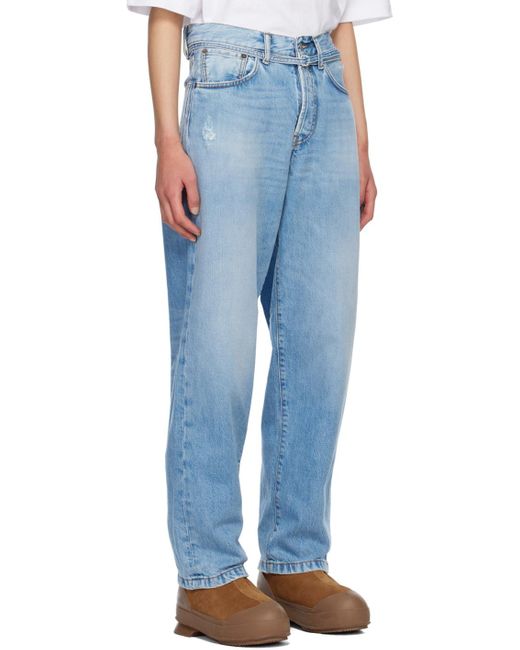 Acne Blue Loose Fit Straight Leg Jeans for men