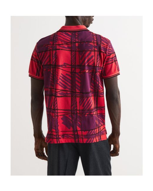 Vivienne Westwood Red Printed Short-Sleeve Polo Shirt for men