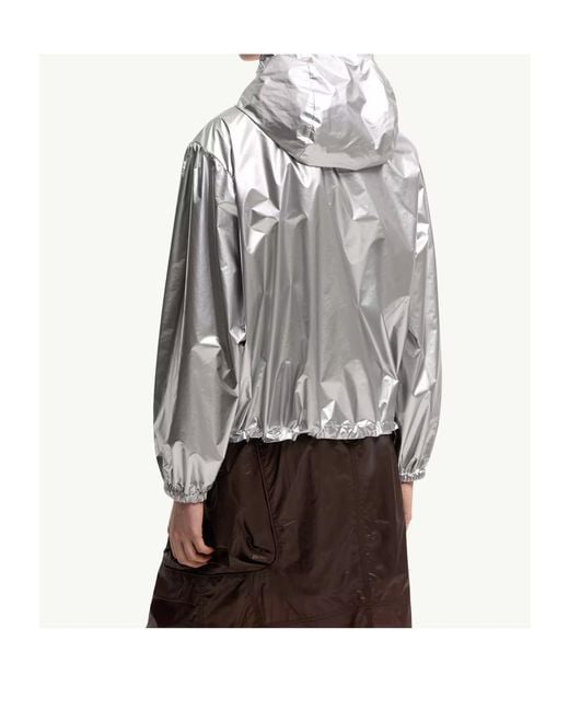 Moncler Gray Moncler Ylang Hooded Metallic Jacket