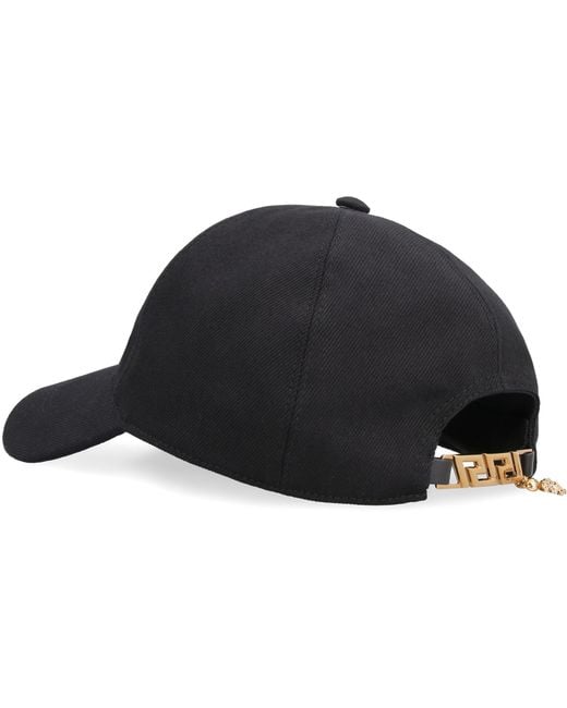 Versace Black Logo Embroidered Baseball Cap for men