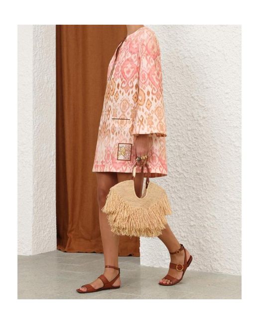 Zimmermann Pink Aster Printed Short Dress