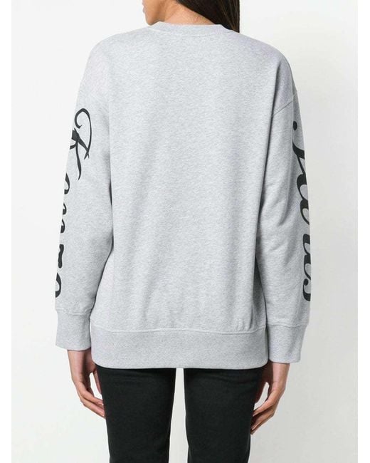 KENZO Gray Tiger Printed Long-Sleeved Sweater