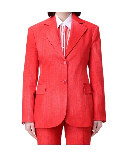 Ermanno Scervino Red Flap-Pocket Blazer