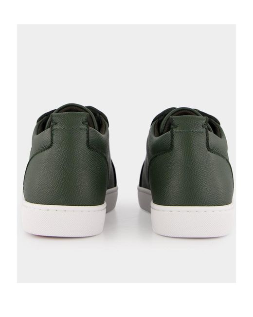 Christian Louboutin Green Lace-Up Low-Top Sneakers for men