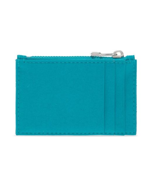 Bottega Veneta Blue Quilted Zip-Up Wallet for men