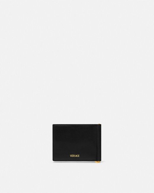 Versace Black La Medusa Bi-Fold Wallet for men