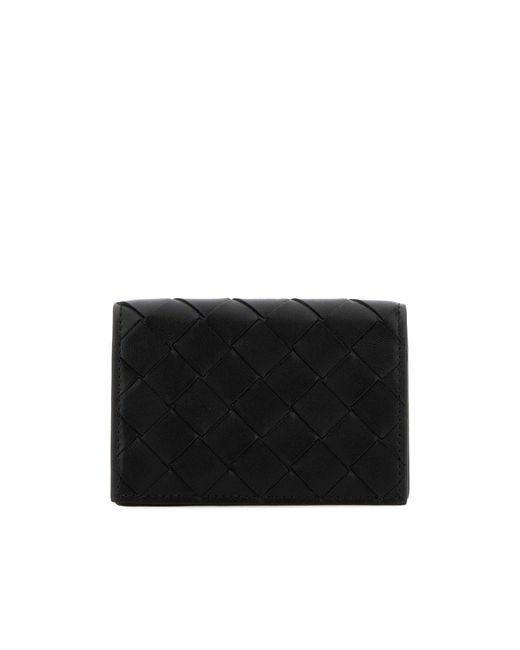 Bottega Veneta Black Intrecciato Business Card Case