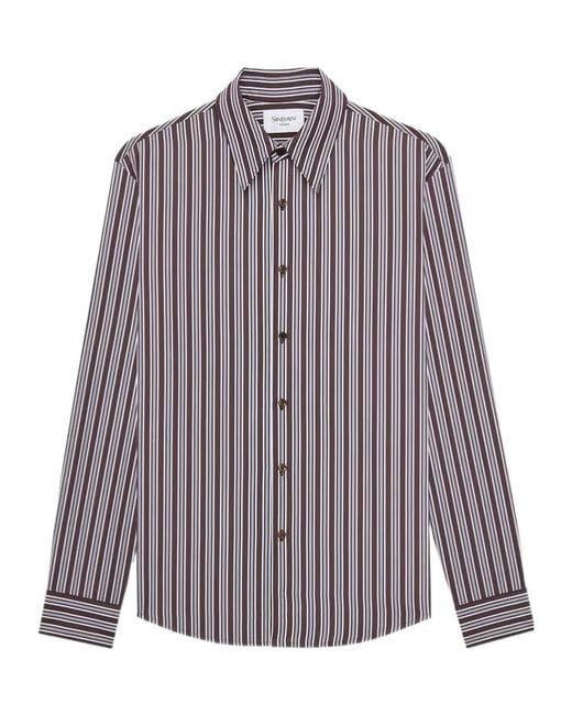 Saint Laurent Purple Long-Sleeved Shirt for men