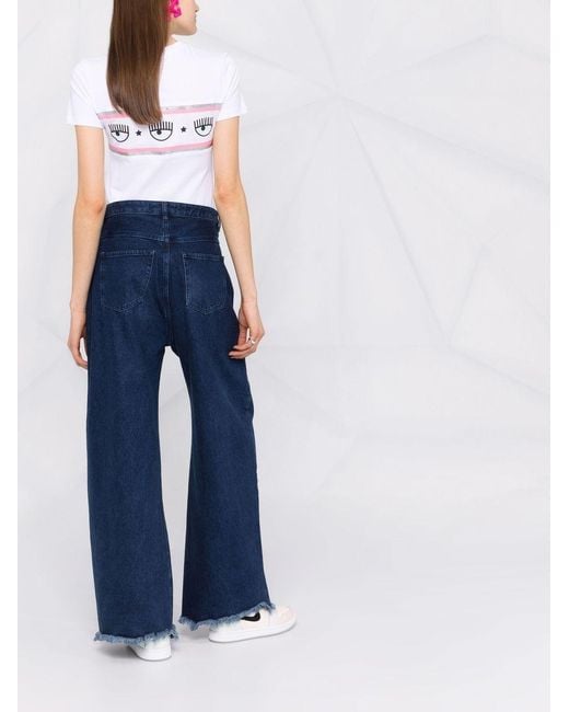 Chiara Ferragni White Eye-Print Cotton T-Shirt