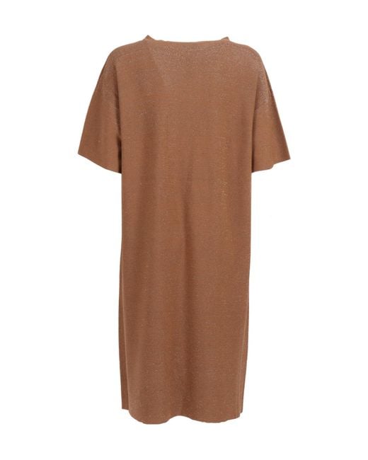 Fabiana Filippi Brown Lurex Knit Dress