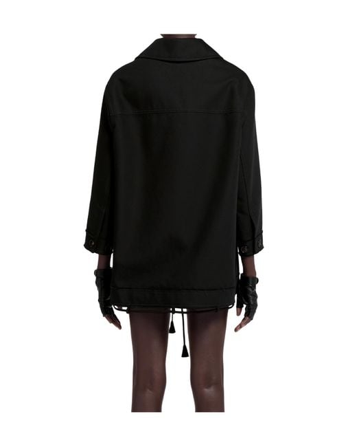 Gucci Black Drawstring Short Car Coat