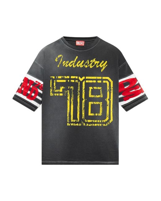 DIESEL Multicolor T-Bost Flocked-Logo Cotton T-Shirt for men