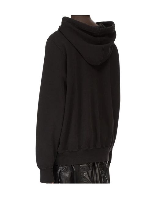 Rick Owens Black Oversized Drawstring Hoodie for men