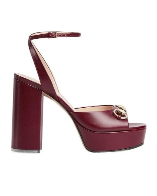 Gucci Purple Horsebit Platform Sandal