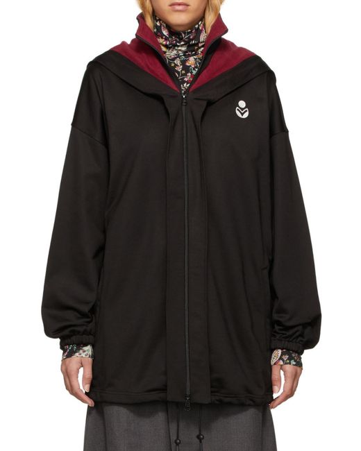Isabel Marant Black Logo-Print Hooded Jacket