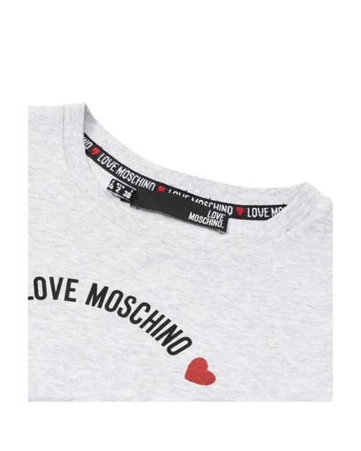 Moschino Gray Logo Details T-Shirt